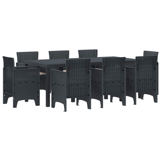 Ensemble de salle à manger pour jardin 9 pcs anthracite