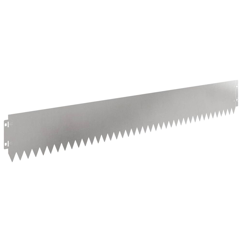 Bordure de pelouse 10 pc 103 x 15 cm acier argenté