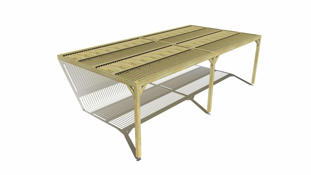 Pergola bois • 8m x 4m • adossée • sens largeur • lames orientables bioclimatiques incluses • livraison comprise