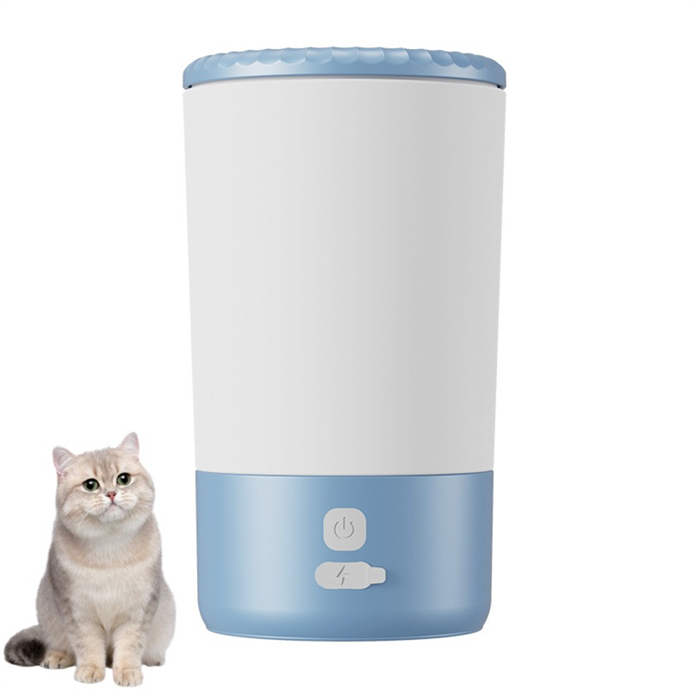 Bocal à laver les pattes électronique pour animaux de compagnie bleu