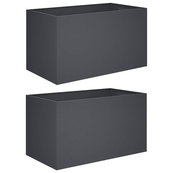 Cache-pot de jardin 2 pc anthracite 80 x 50 x 50 cm