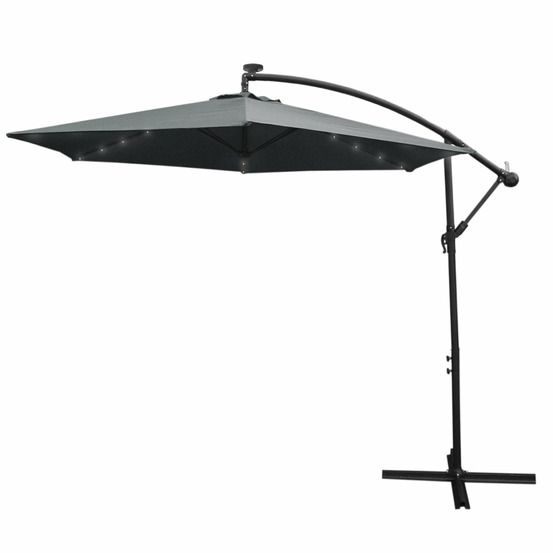 Parasol gris 3m avec led's intégrés