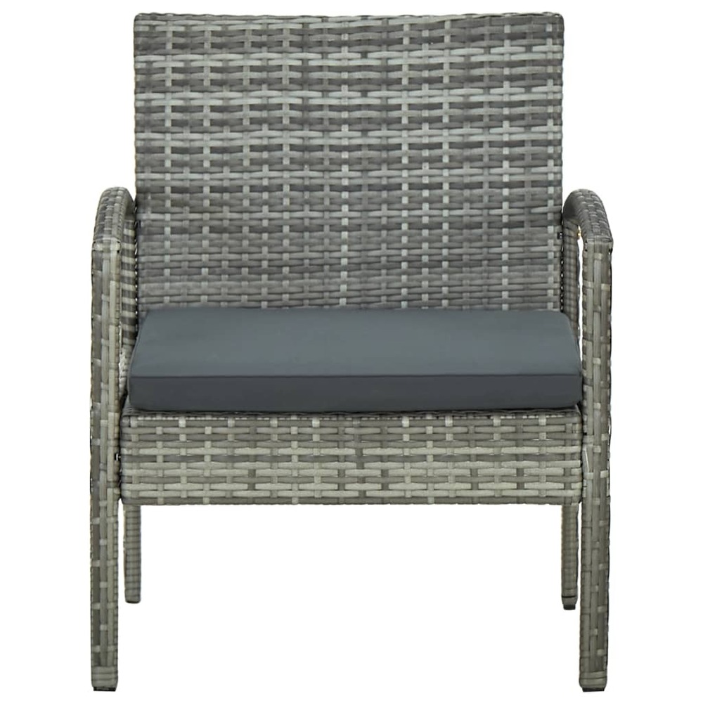 Chaise de jardin avec coussin résine tressée gris