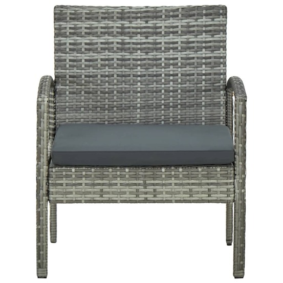 Chaise de jardin avec coussin résine tressée gris