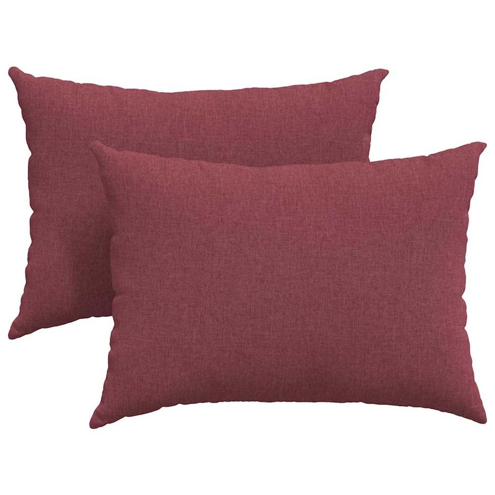 Coussins de canapé 2 pc tissu bordeaux 70 x 50 cm