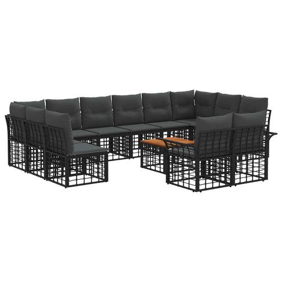 Ensemble de canapés d'extérieur 13 pc noir et gris foncé
