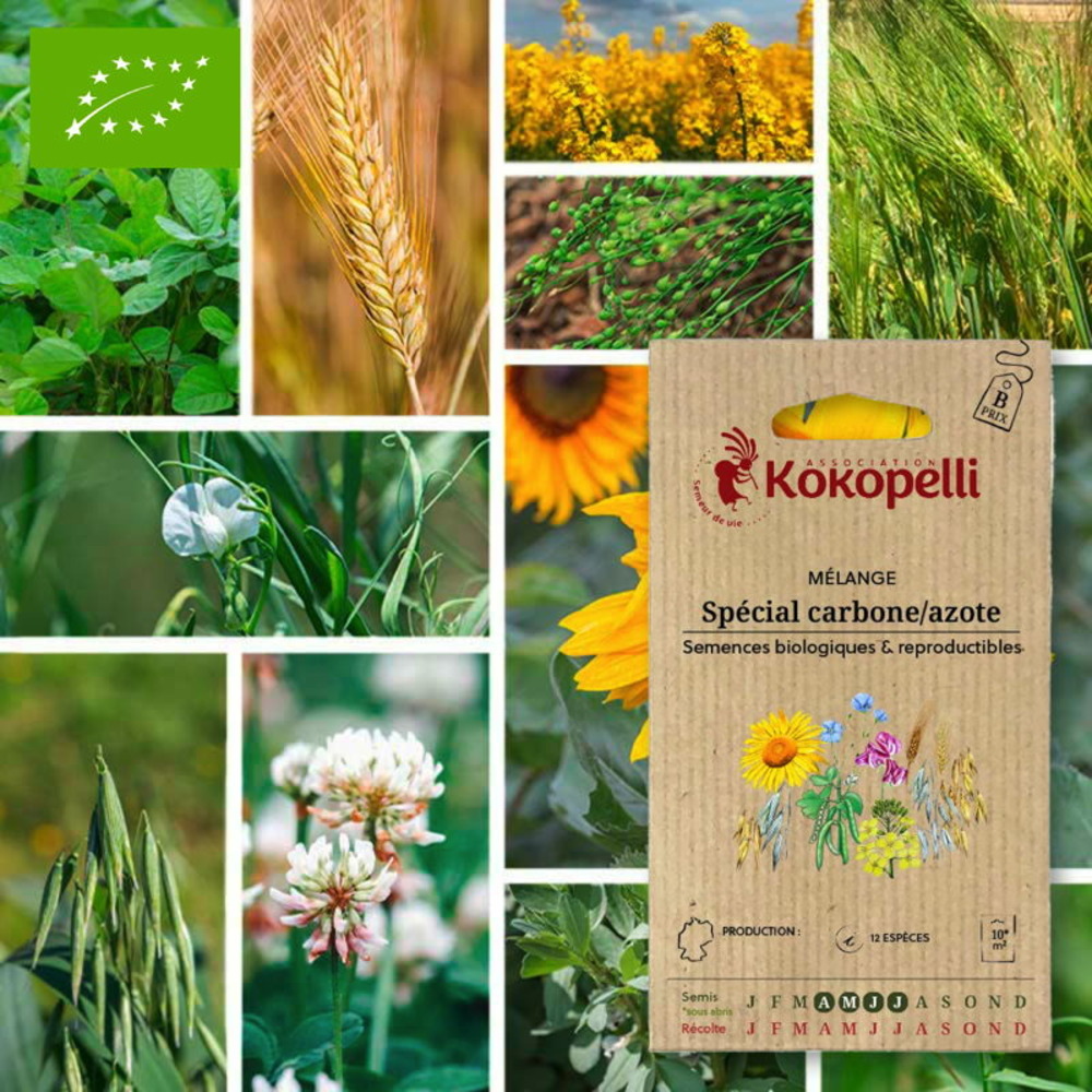Mélange spécial carbone / azote- graines bio à semer