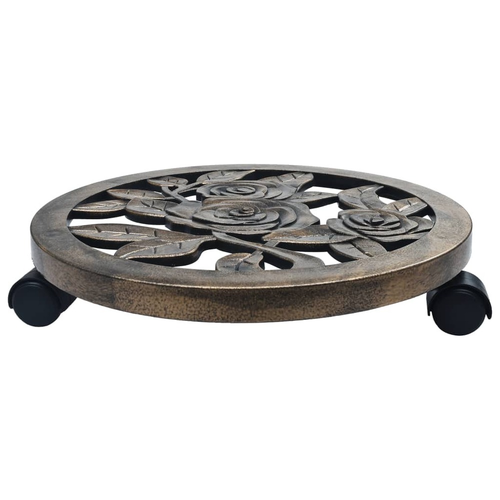 Chariots pour plantes 6 pcs bronze 38 cm plastique