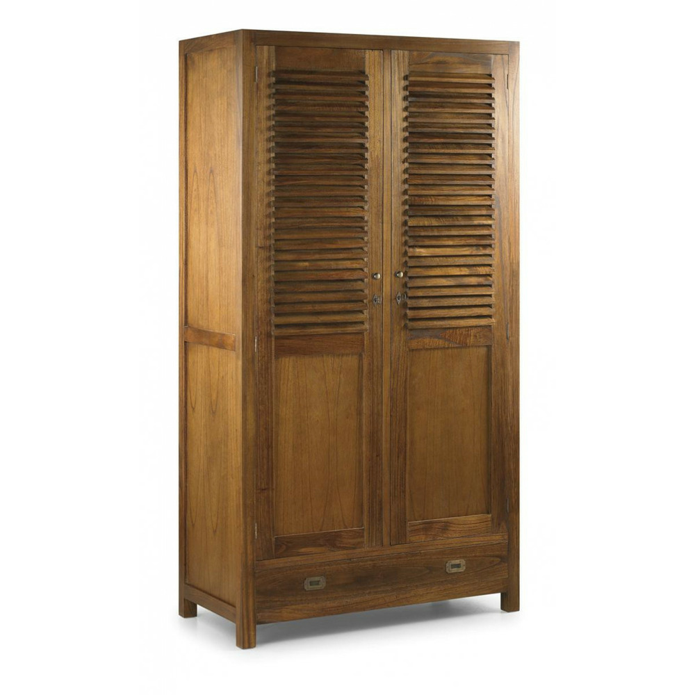 Armoire 5 tiroirs bronze bois marron - onéline décoration d'autrefois