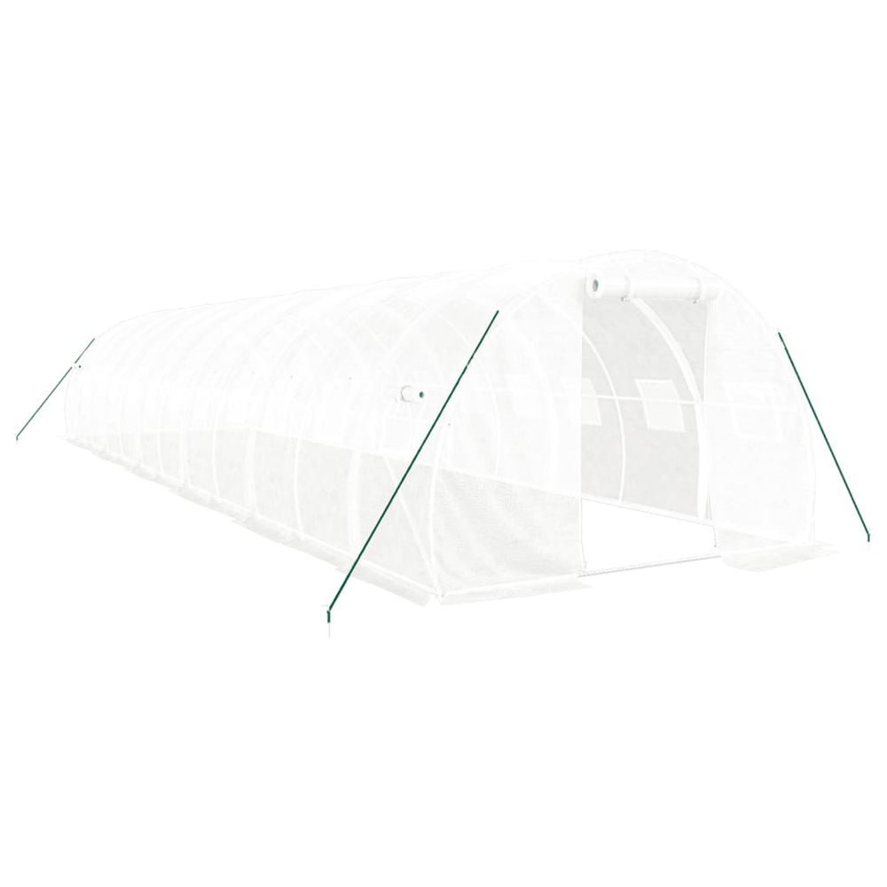 Serre avec cadre en acier blanc 36 m² 12x3x2 m