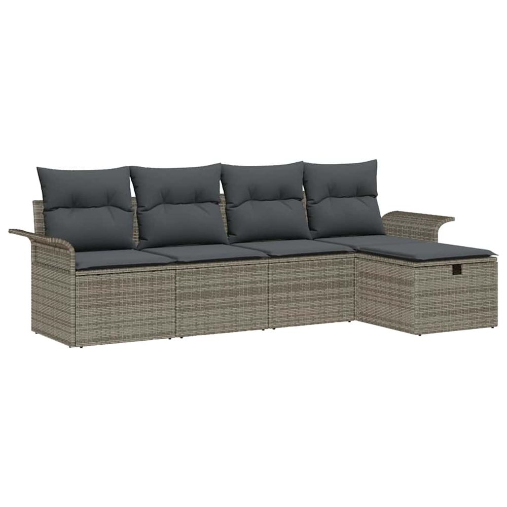 Ensemble de canapé de jardin 5 pc poly rotin