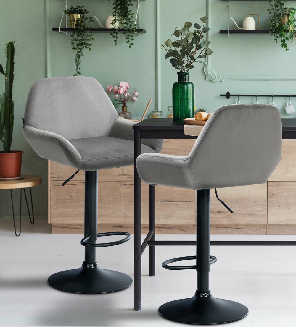 Tabouret de bar braga velours noir