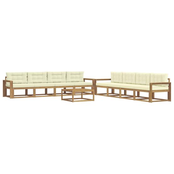 Ensemble de canapés d'extérieur 9 pc blanc et crème polyester
