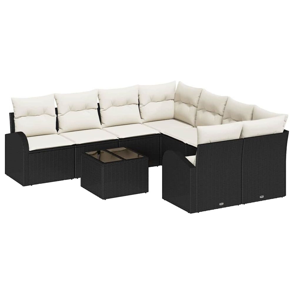 Ensemble de canapés 9 pc 8-nombre de places noir et crème