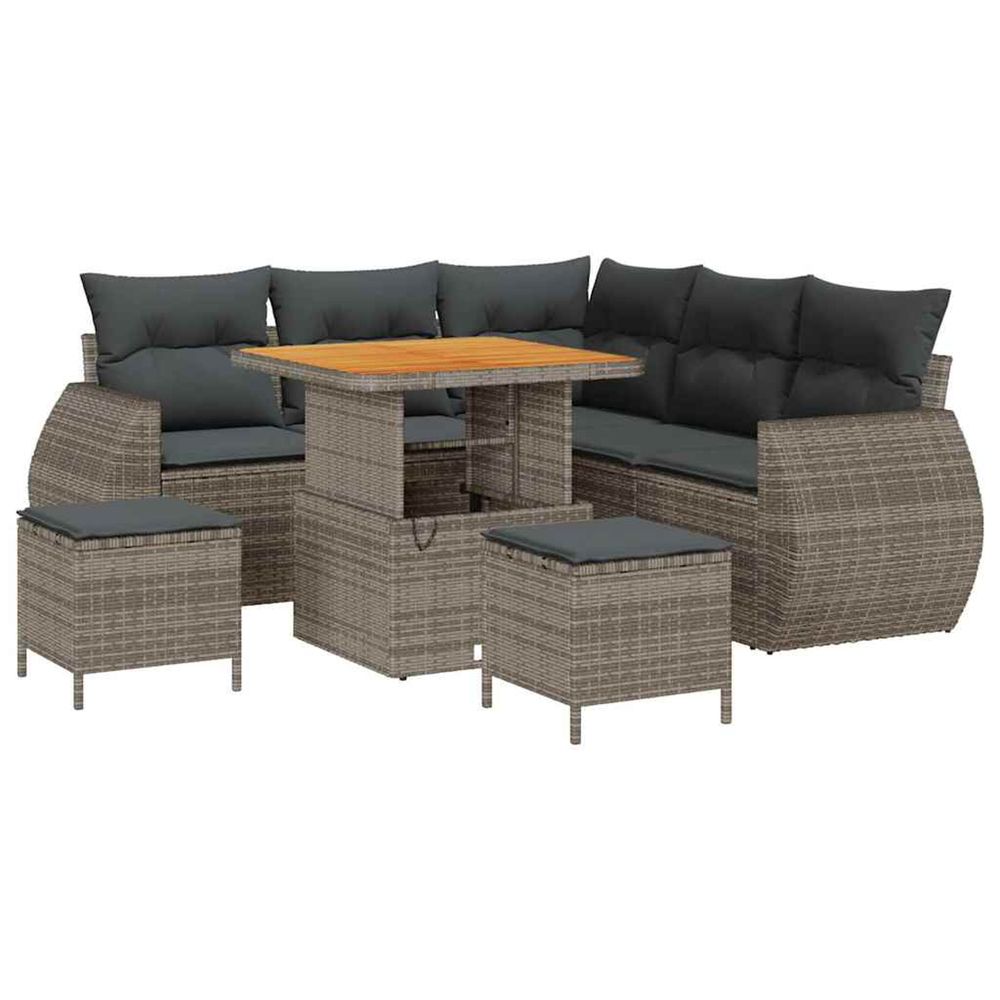 Ensemble de canapé de jardin 8 pc 7-nombre de places gris