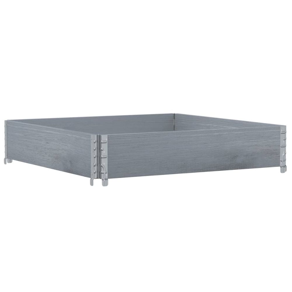 Collier de palette gris 100x100 cm bois de pin solide