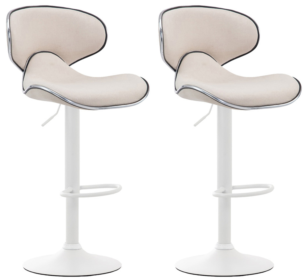 Lot de 2 tabourets de bar las vegas v2 tissu blanc