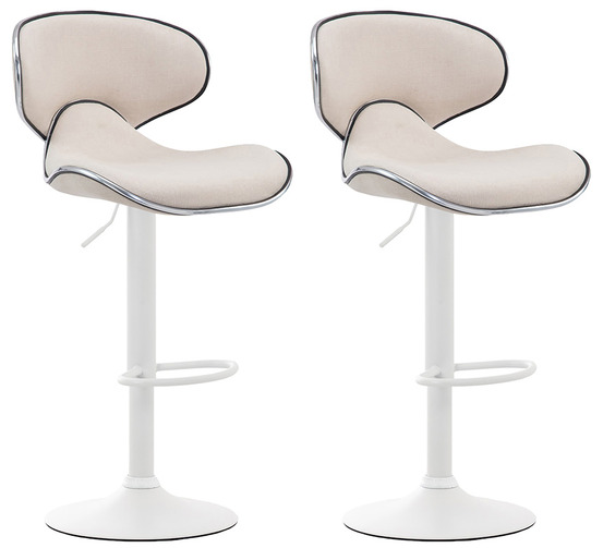 Lot de 2 tabourets de bar las vegas v2 tissu blanc