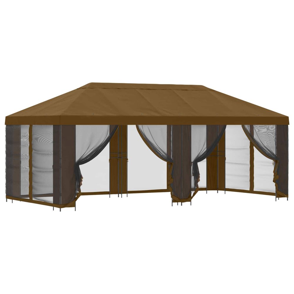 Abri de jardin avec parois 6 x 3 m taupe polyester et acier