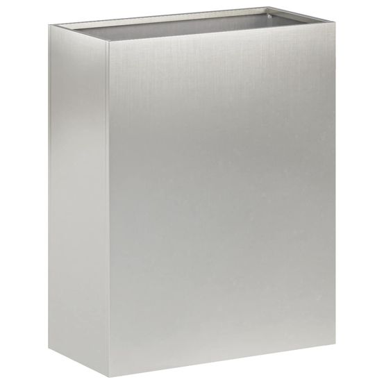 Cache-pot de jardin argenté 40 x 20 x 40 cm acier inoxydable