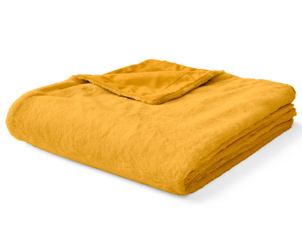 Venus - plaid - 200x140 cm - en fausse fourrure et velours