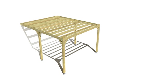 Pergola bois • 4m x 5m • adossée • sens largeur • livraison comprise