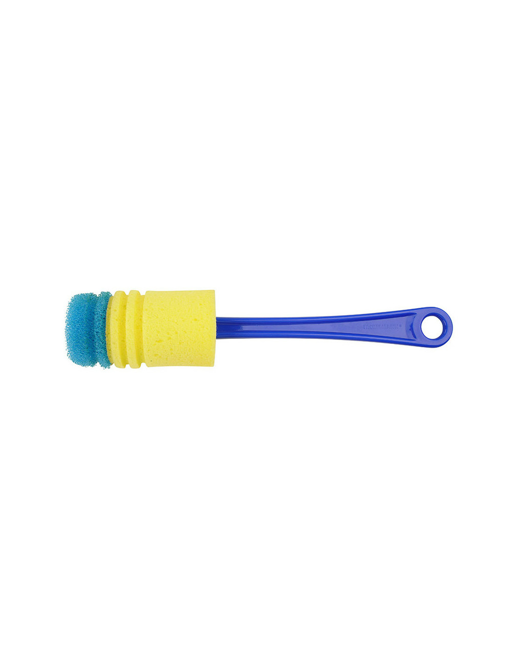 Brosse nettoyage bouteilles 31cm couleur bleu/jaune fackelmann