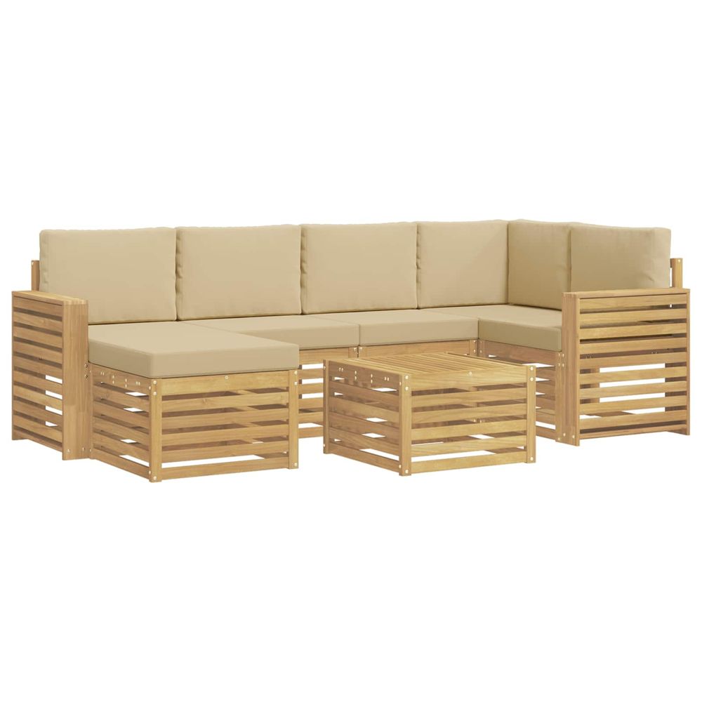 Ensemble de canapés d'extérieur 7 pc blanc et beige polyester