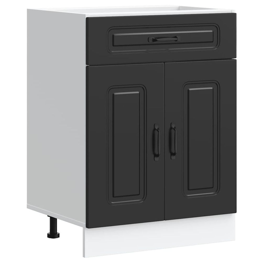 Armoire de cuisine kalmar noir bois d'ingénierie