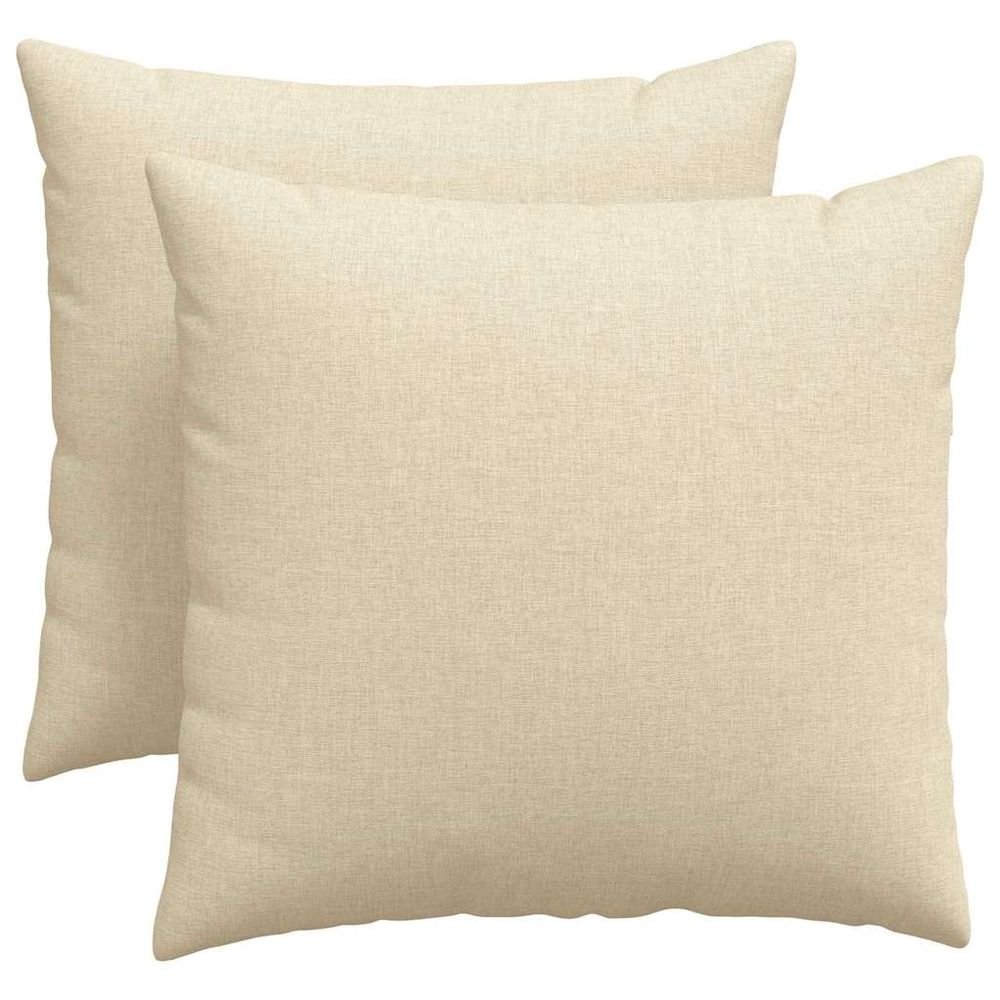 Coussins de canapé 2 pc tissu crème 50 x 50 cm