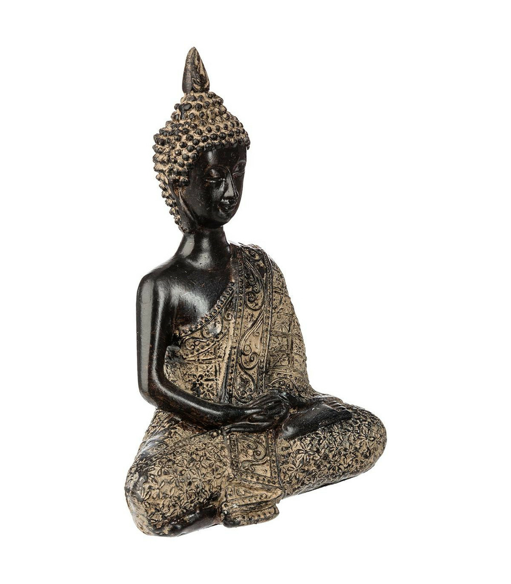 Objet décoratif bouddha assis en résine h 13.5 cm