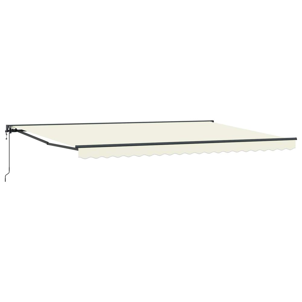 Cadre d'auvent crème 500 × 300 cm polyester avec revêtement pu
