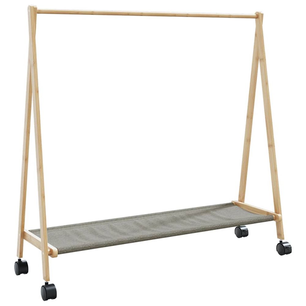 Porte-vêtements et étagères et roulettes 106x34x106,5cm bambou