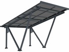Carport solaire avec panneaux photovoltaïques - 366 x 575 x 366 cm - gris - 4,1 kw