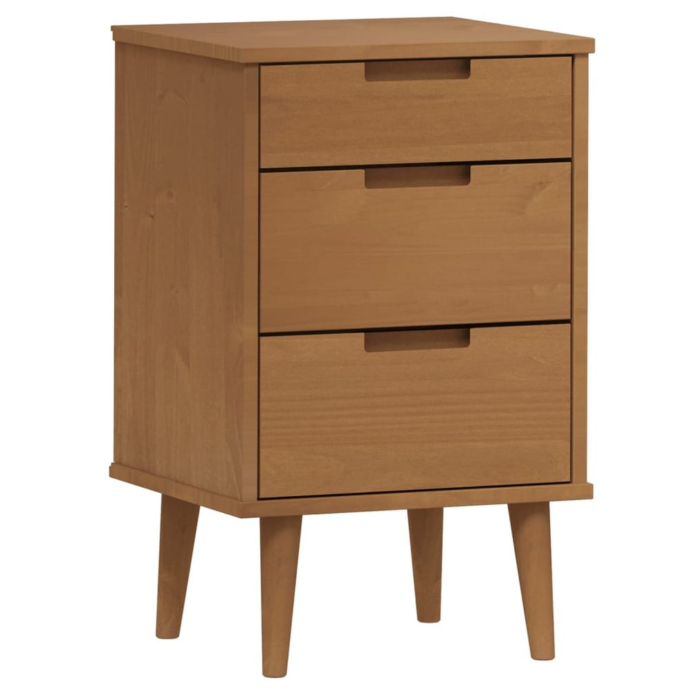 Table de chevet molde marron 40x35x65 cm bois de pin solide