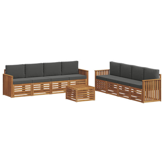 Ensembles de canapés avec coussin 9 pcs naturel et anthracite