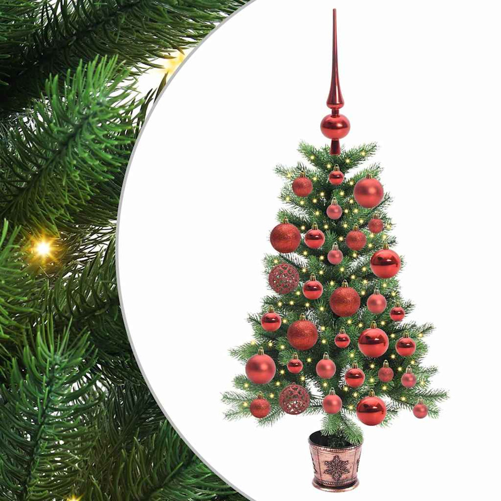 Sapin de noël avec 150 led avec support vert 90 cm pe