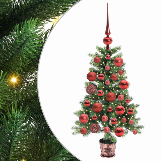 Sapin de noël avec 150 led avec support vert 90 cm pe