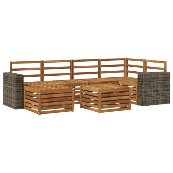 Ensemble de canapés d'extérieur 7 pc naturel polyester