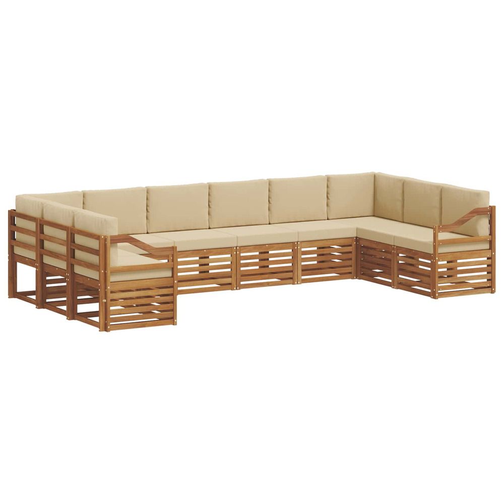 Ensemble de canapés d'extérieur 10 pc naturel et beige