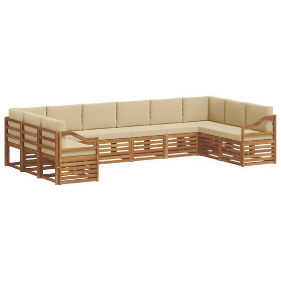 Ensemble de canapés d'extérieur 10 pc naturel et beige