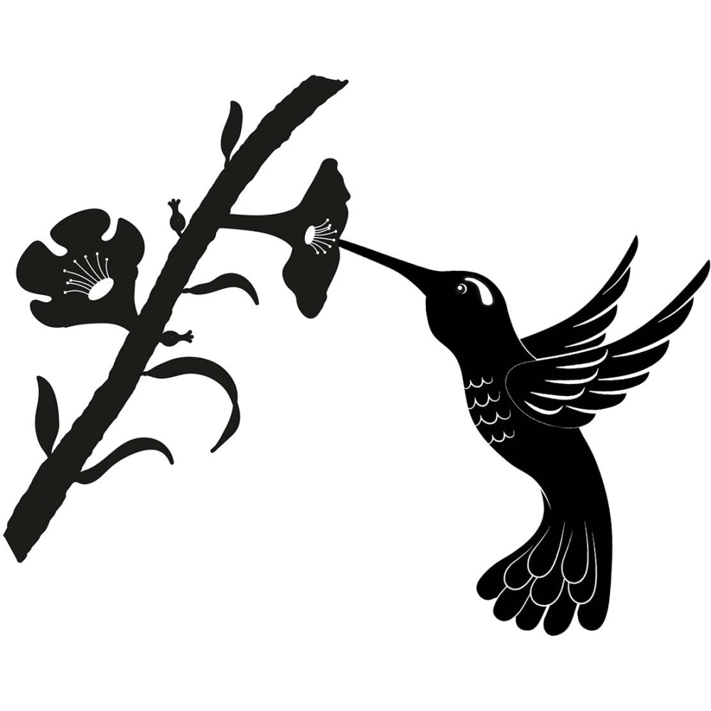 Silhouette sur pique en acier noir colibri
