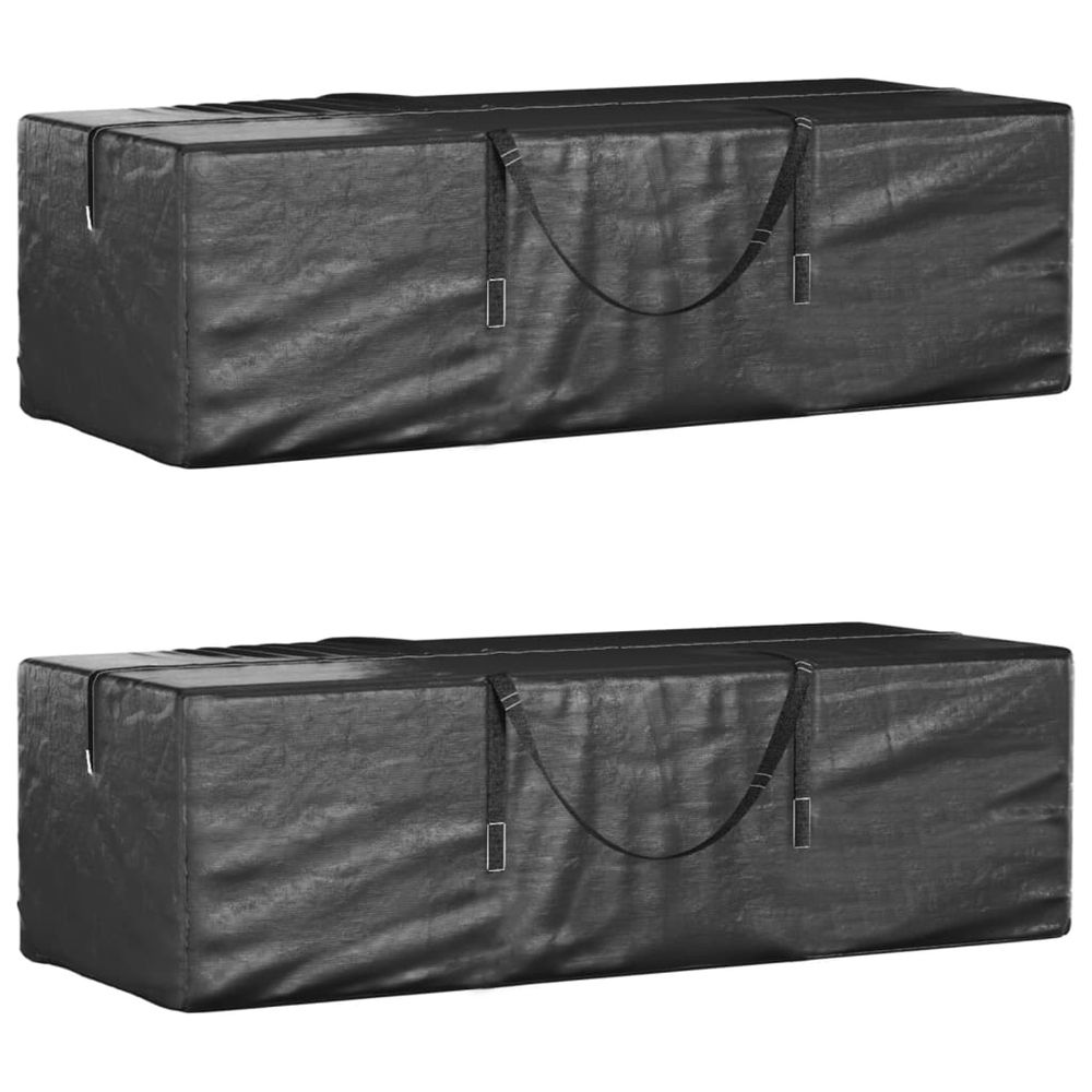 Sacs de rangement pour coussins de jardin 2 pcs noir
