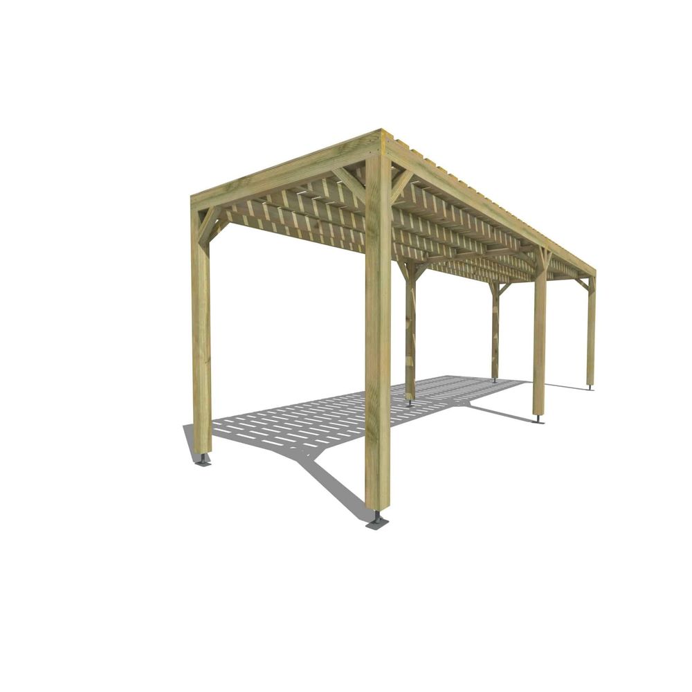 Pergola bois • 8m x 2m • indépendante • sens largeur • platelage bois • livraison comprise