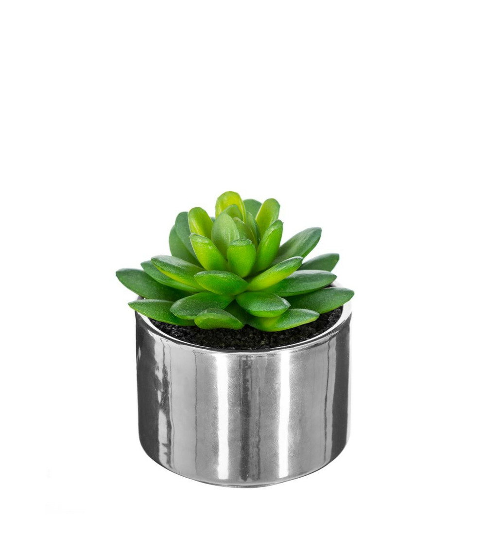 Plante verte artificielle pot en céramique h 15 cm