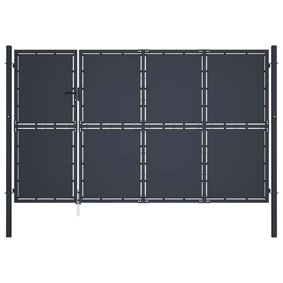 Portail de jardin en acier 350 x 175 cm anthracite