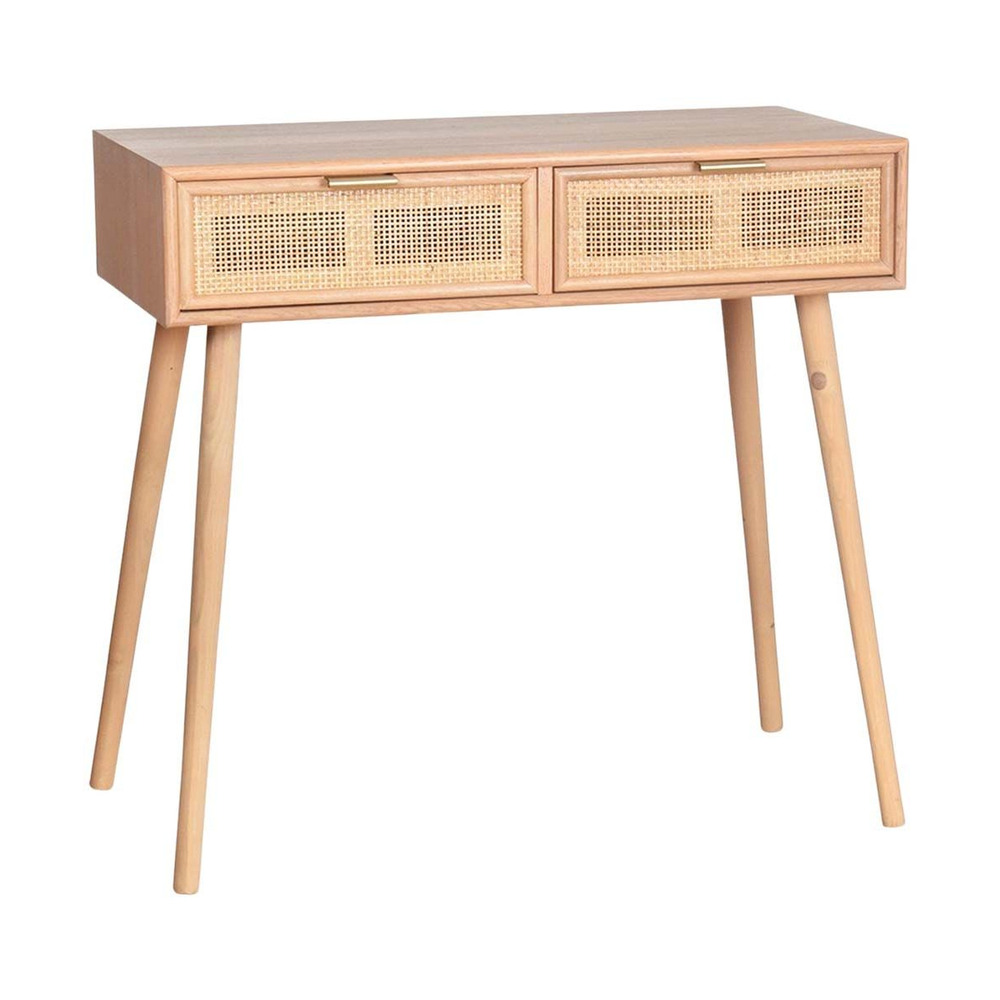 Console en mdf et rotin tressé roro