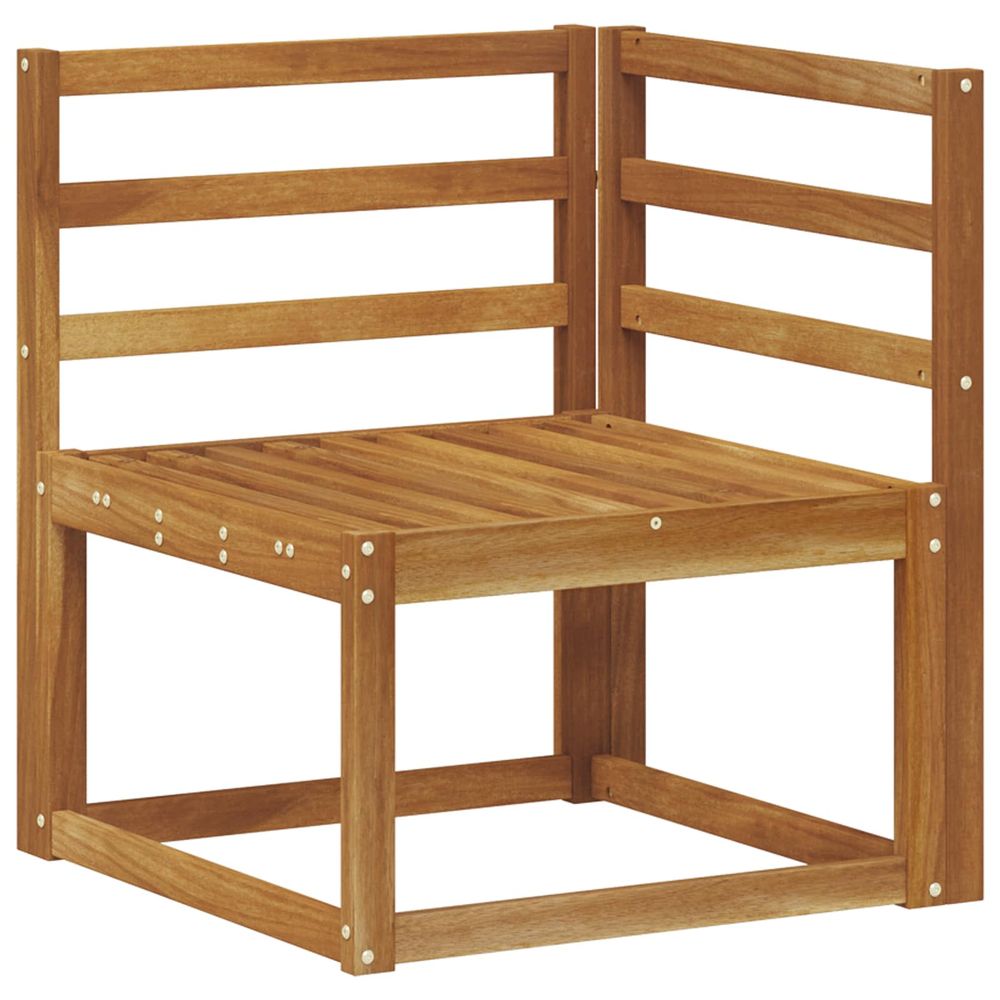 Canapé d'angle extérieur bois d'acacia massif naturel