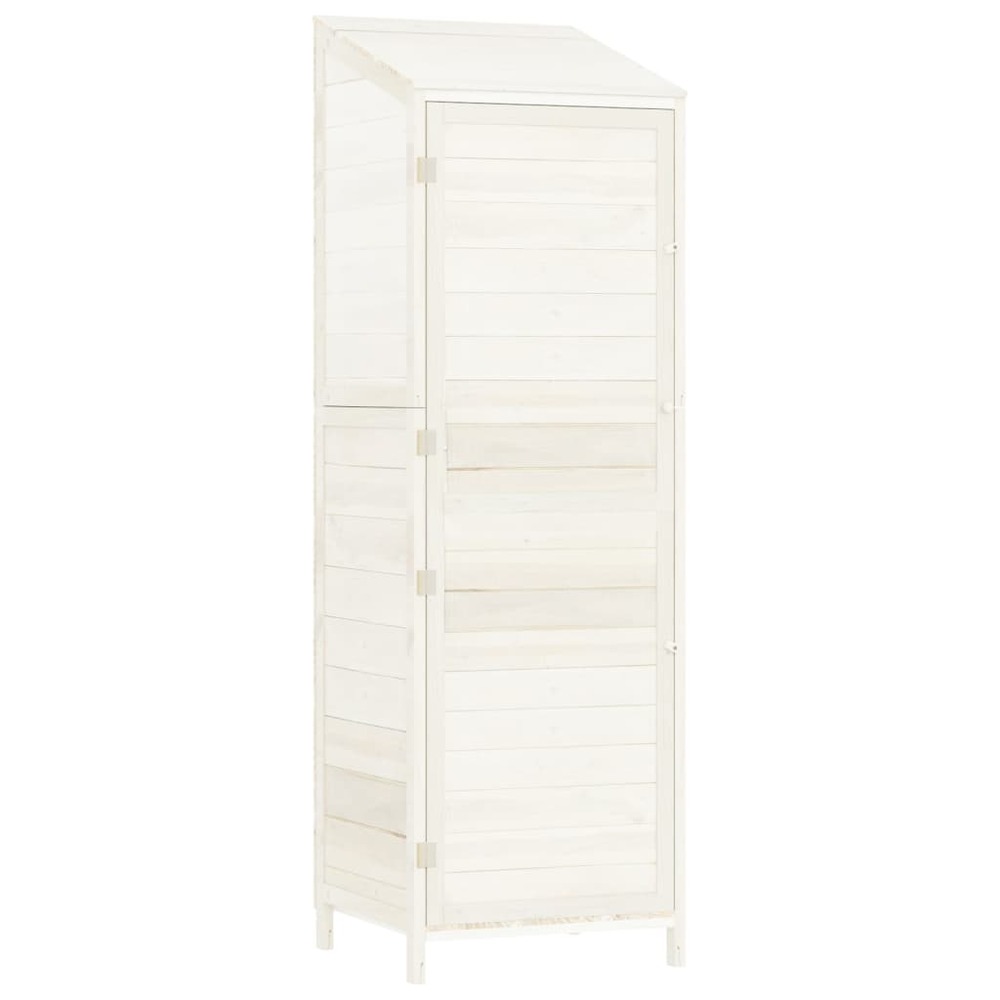 Remise de jardin blanc 55x52x174,5 cm bois de sapin solide