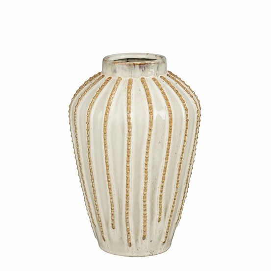 Mica decorations vase cathy - 20x20x29 cm - céramique - blanc cassé